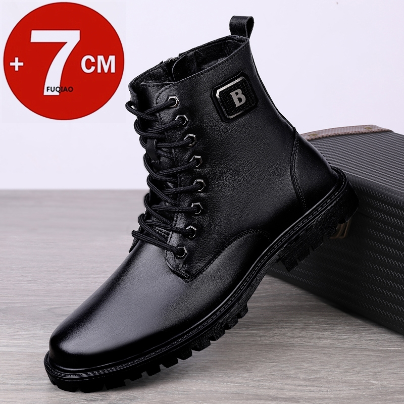 Sepatu Boots Kulit Asli Pria d - Men'S Shoes Increase Height ulasan dan harga