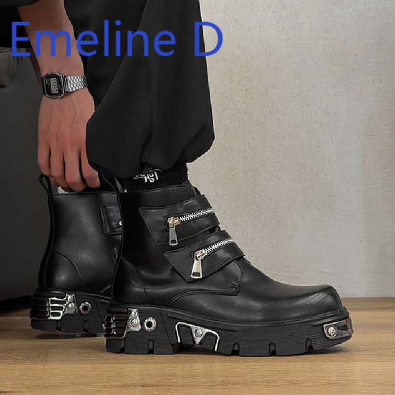 Sepatu High Top Punk Gelap Des - Men'S Shoes Increase Height ulasan dan harga