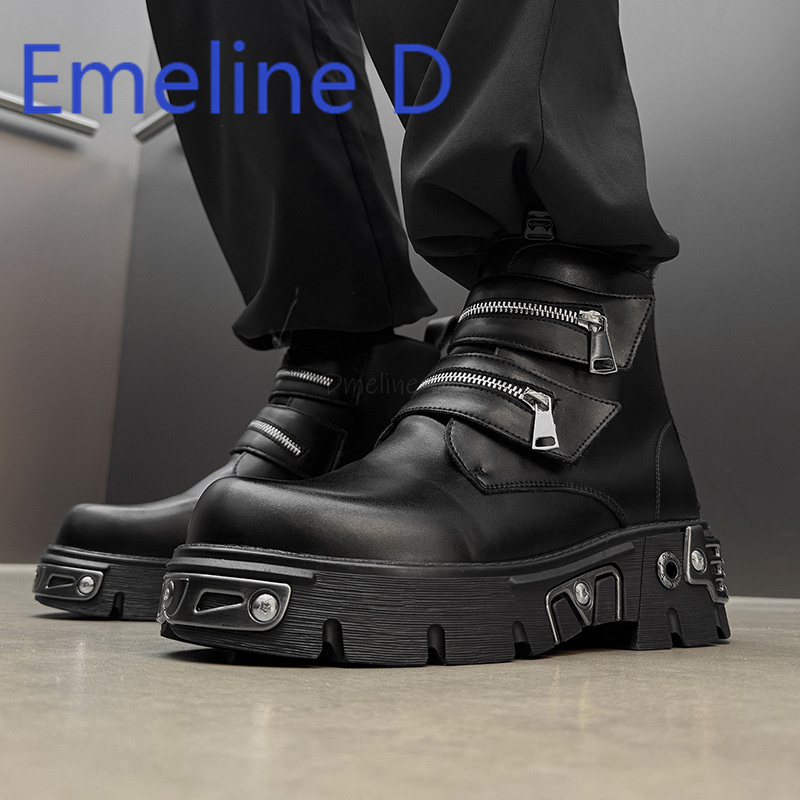 Sepatu High Top Punk Gelap Des - Men'S Shoes Increase Height ulasan dan harga