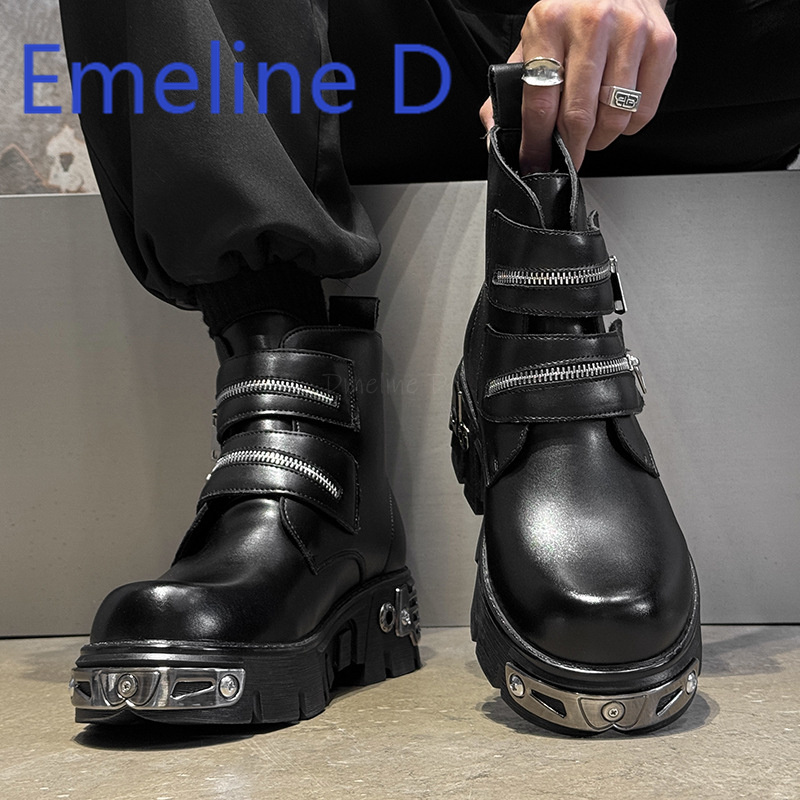 Sepatu High Top Punk Gelap Des - Men'S Shoes Increase Height ulasan dan harga